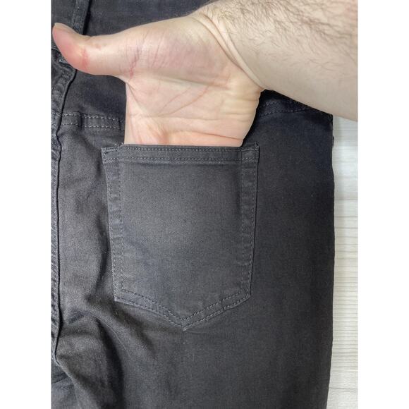 HT Denim Jeans Womens 9 Black Hi-Rise Super Skinny O-Ring Strap Triple Button - Picture 8 of 10